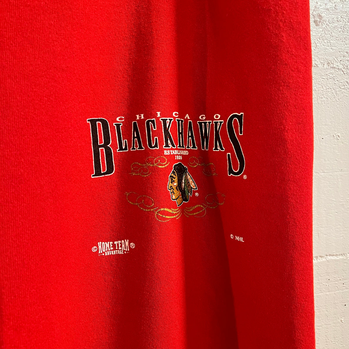 Vintage 90’s Chicago Blackhawks NHL Home Team Advantage Fleece Lined Sweatpants - Size XL (40) - Made In USA - Red
