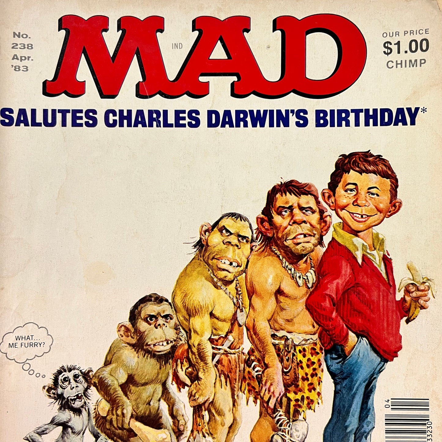 Vintage 1983 MAD Magazine 'No. 238 - Salutes Charles Darwin's Birthday'