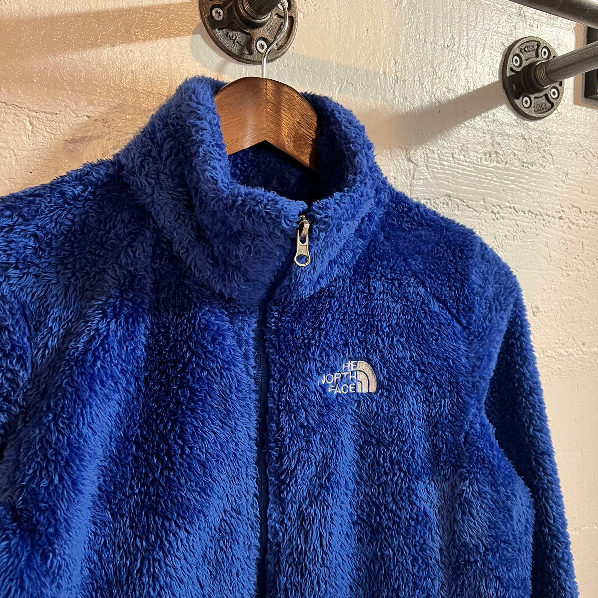 2000’s The North Face Women’s Osito Plush Fleece Zip Up Jacket - Size Medium - Cookie Monster Blue