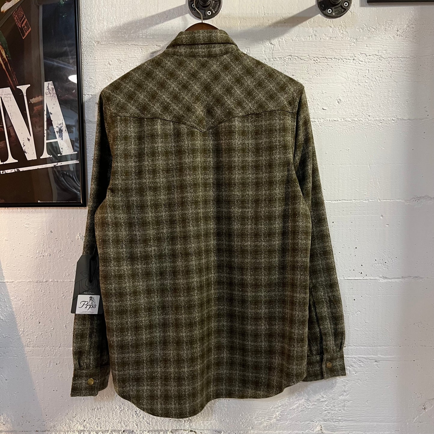*New* Prps Blend Western Snap Long Sleeve Shirt - Size Medium - Olive