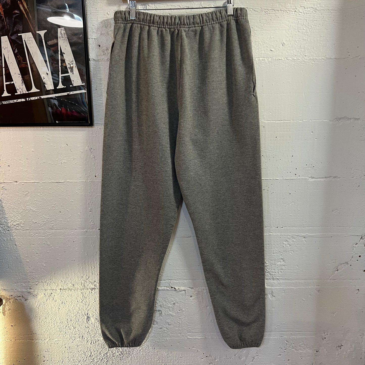 Vintage Jerzees Super Sweats Adjustable Waist Sweatpants - Size Medium - Heather Grey