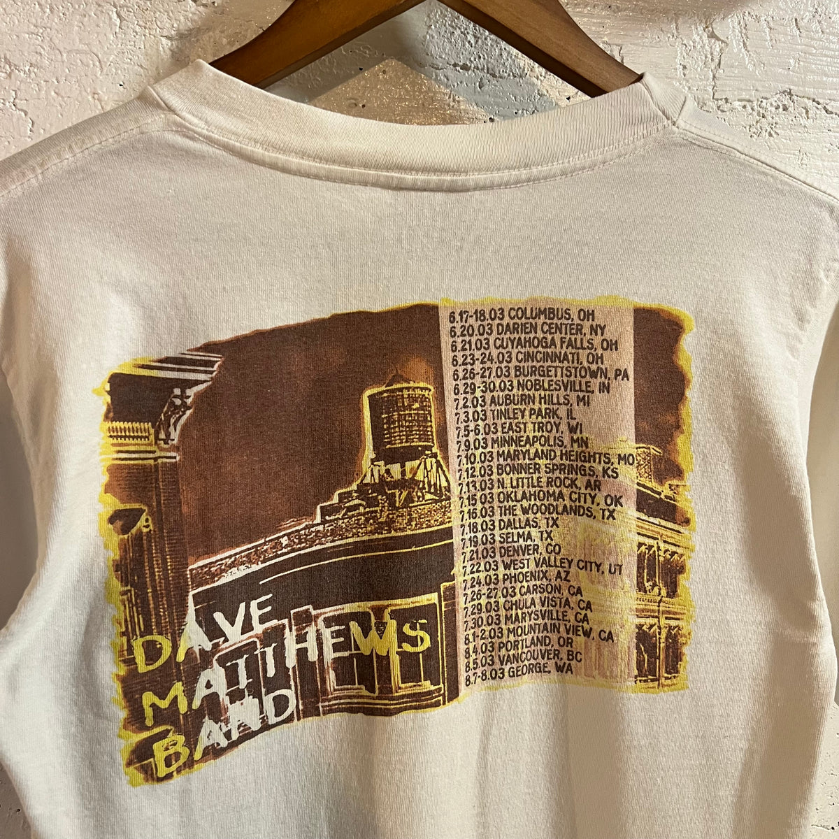 Vintage 2003 Dave Matthew’s Band Single Stitch Tour T-Shirt - Size Small - Made In USA - White/Multi