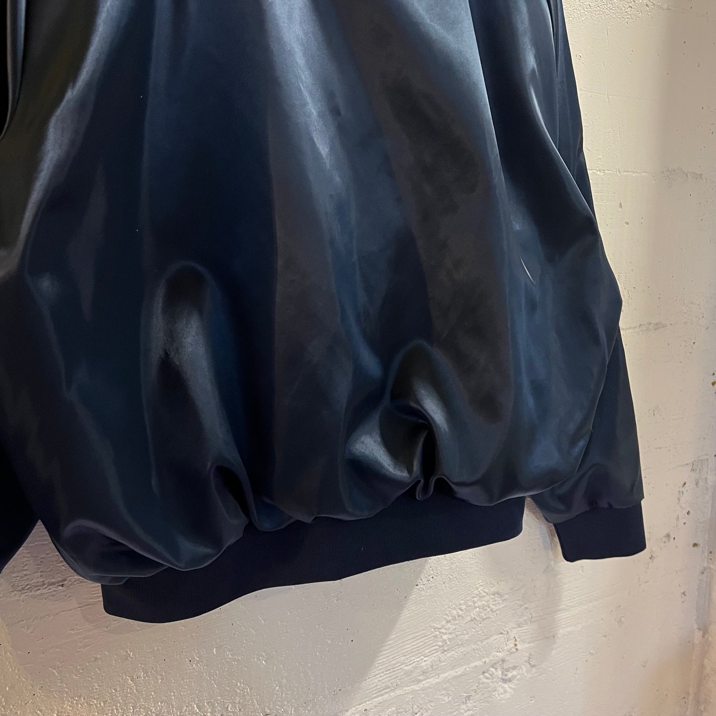 Vintage 90's Silver Club Hotel & Casino Embroidered Satin Bomber Jacket - Size XL - Made In USA - Navy