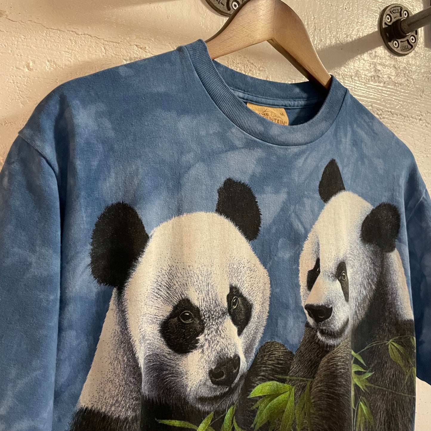 Vintage 2000's The Mountain Pandas By Rock Newcomb Mega Print Tie-Dye T-Shirt - SIze Medium - Printed In USA
