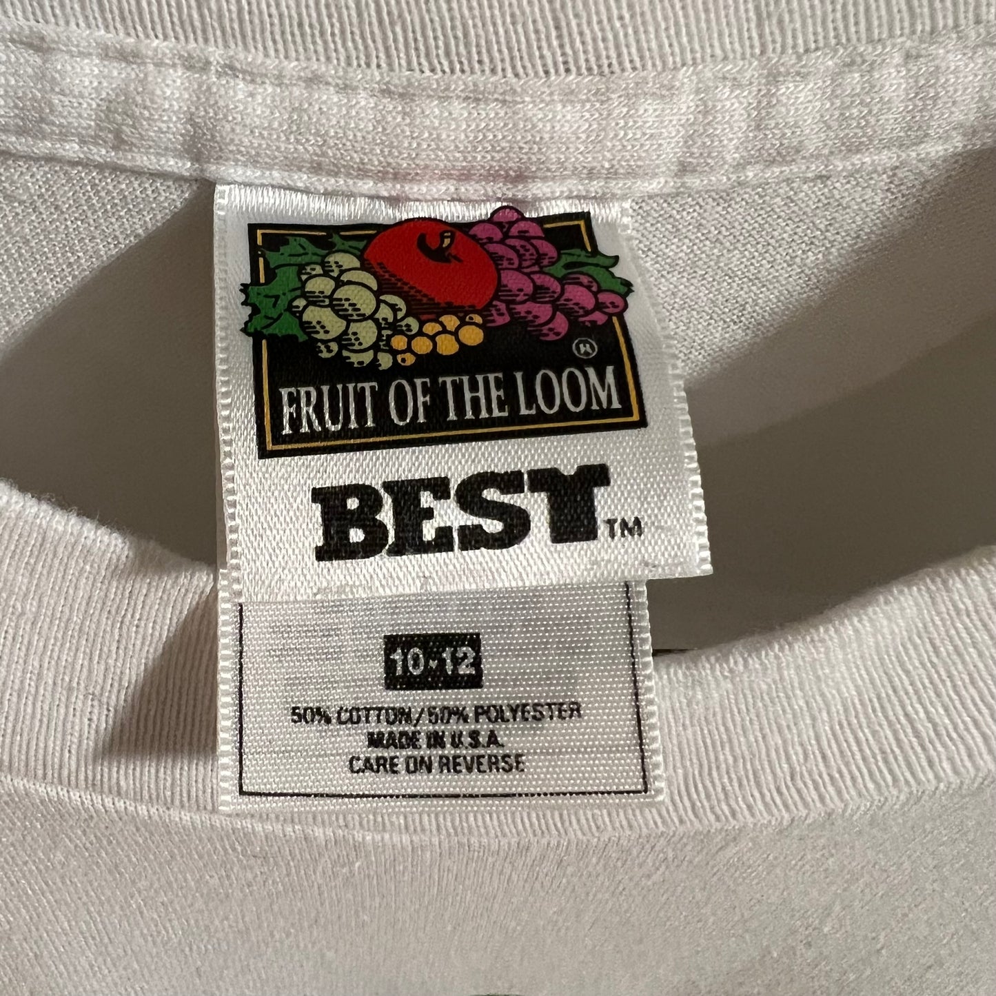Vintage 90’s Woodlawn Elementary Single Stitch Baby T-Shirt - Size Youth Medium - Made In USA - White/Green/Black