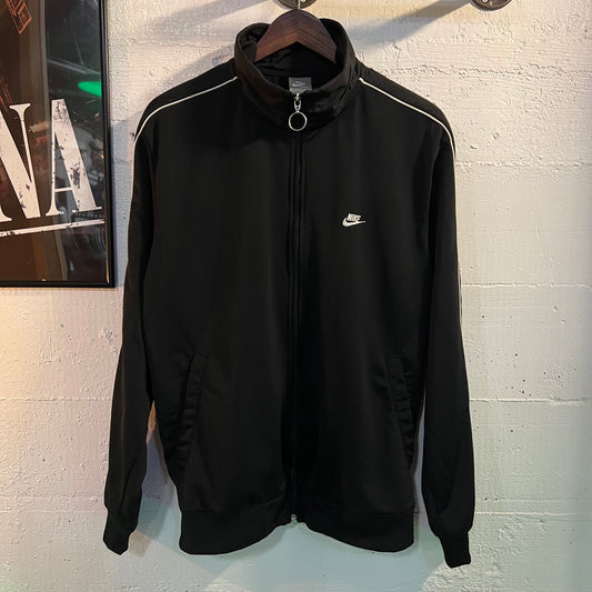 Vintage 2000's Nike Embroidered Sleeve Piping Track Jacket - Size Medium - Black/White