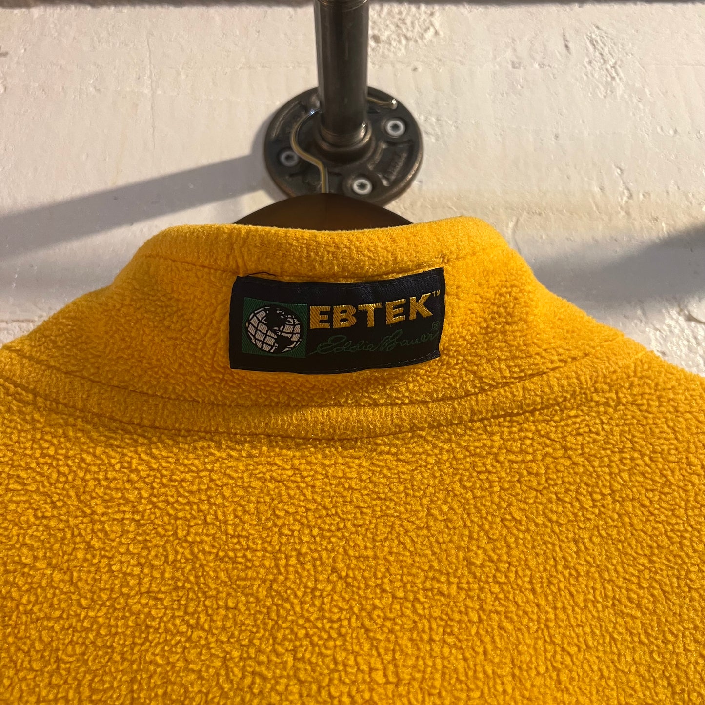 Vintage 90's Eddie Bauer EBTEK Pullover Quarter Zip Fleece Jacket - Size XL - Yellow