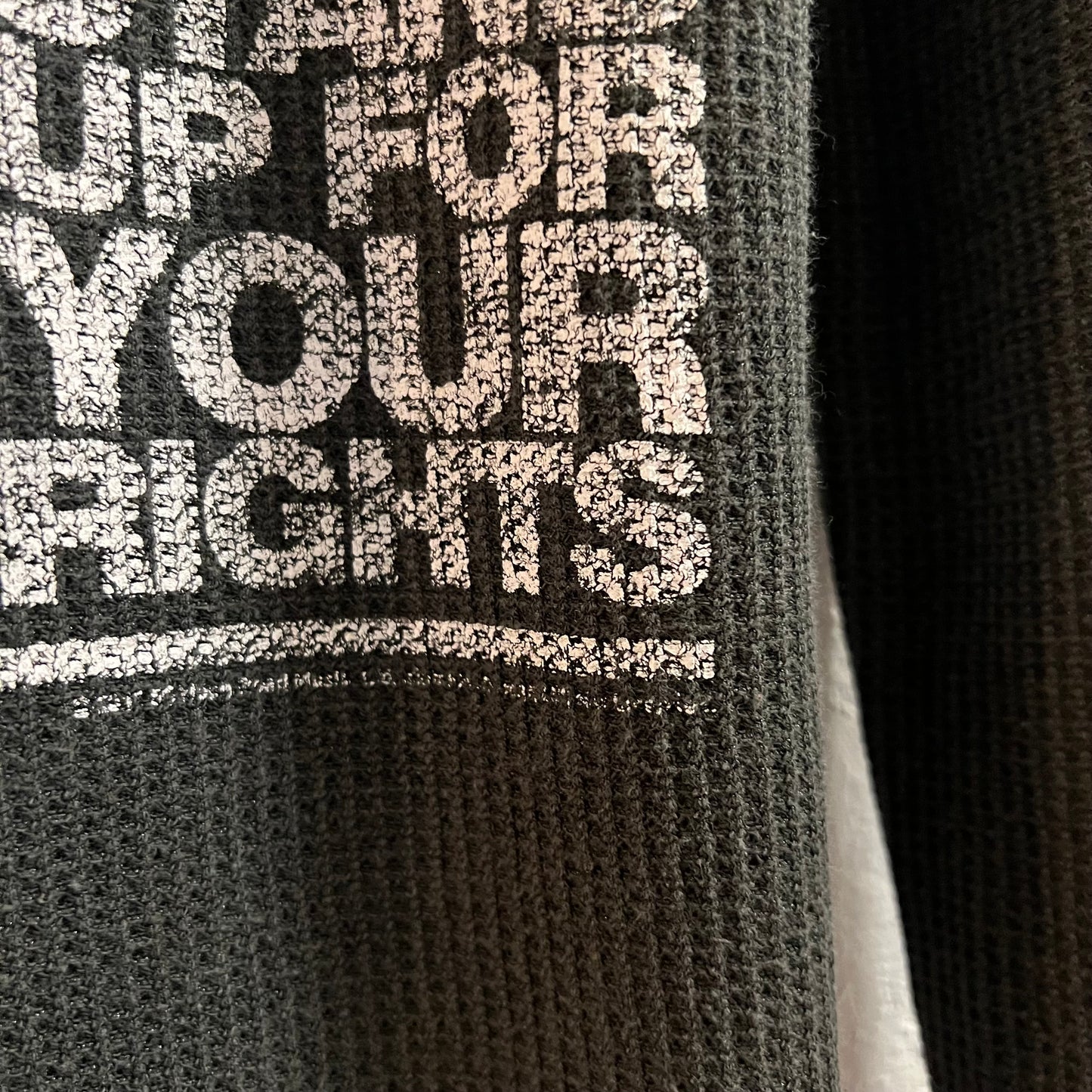 Vintage 90’s Bob Marley ‘Get Up Stand Up’ Long Sleeve Thermal T-Shirt - Size Large - Black/Multi