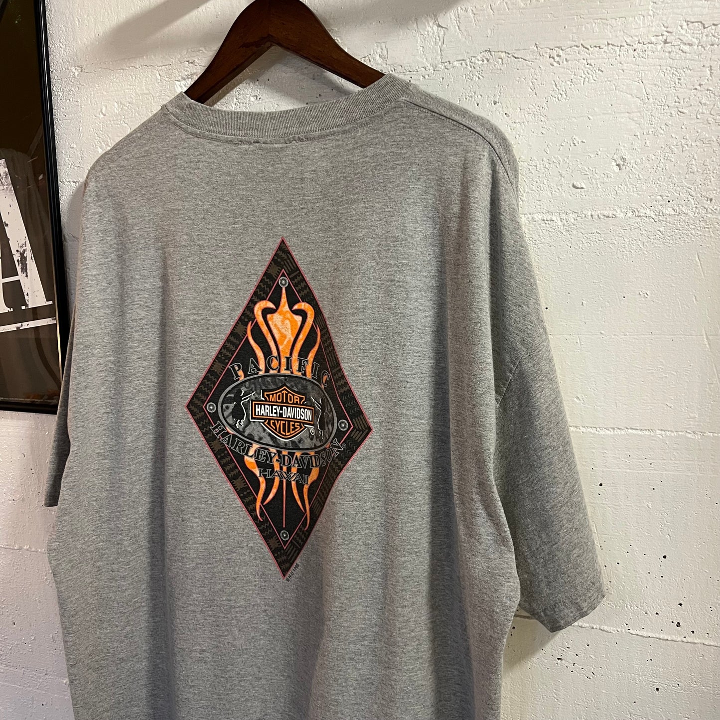 Vintage 1996 Harley Davidson Pacific Maui Hawaii T-Shirt - Size 2XL - Made In USA - Heather Grey