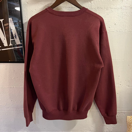 Vintage 90’s Distressed/Faded Blank Crewneck Sweatshirt - Size Large - Maroon