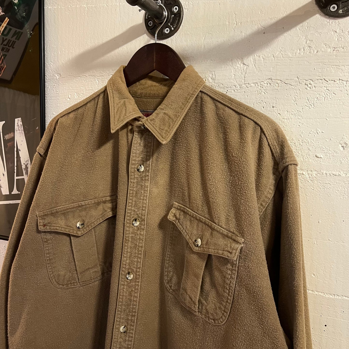 Vintage 90’s Moose Creek Chamois Cloth Long Sleeve Button Up Flannel - Size XL - Brown