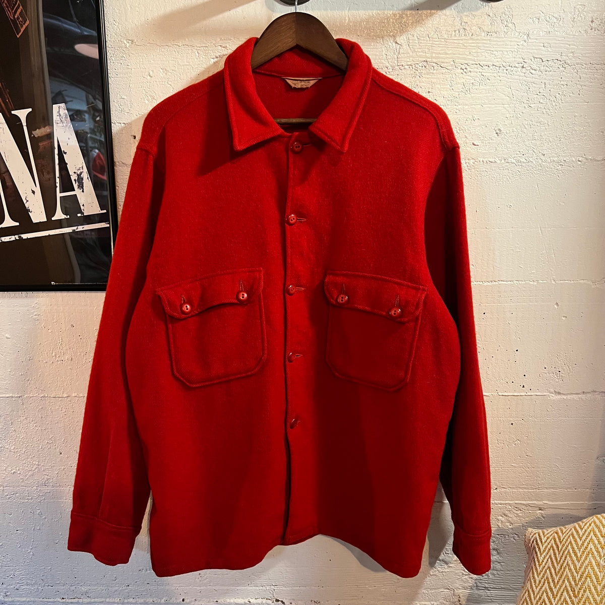 True Vintage 1950's Boy Scouts Of America Official Wool Jacket (Shirt-Jac) - Size 46 (XL) - 100% Wool - Made In USA - Red