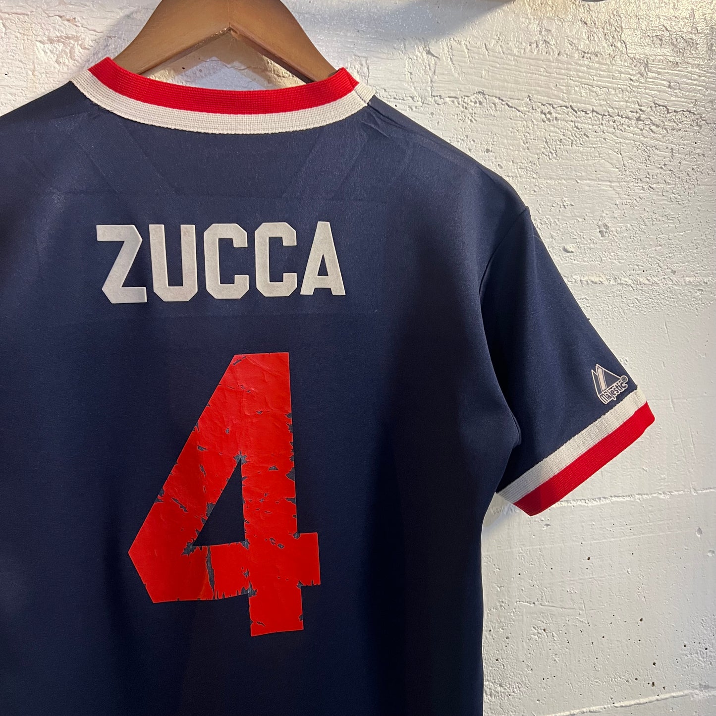 Vintage Majestic Red Sox Little League Baseball Jersey - Size Small - Navy/Red/White