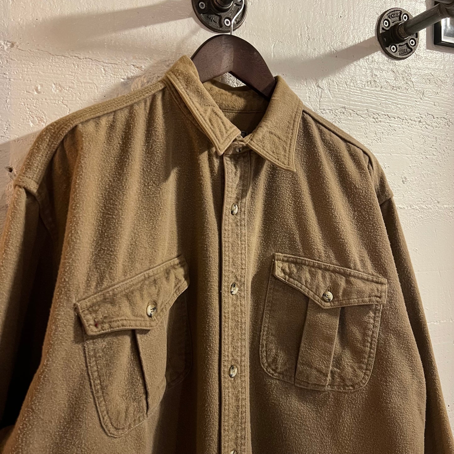 Vintage 90’s Moose Creek Chamois Cloth Long Sleeve Button Up Flannel - Size XL - Brown