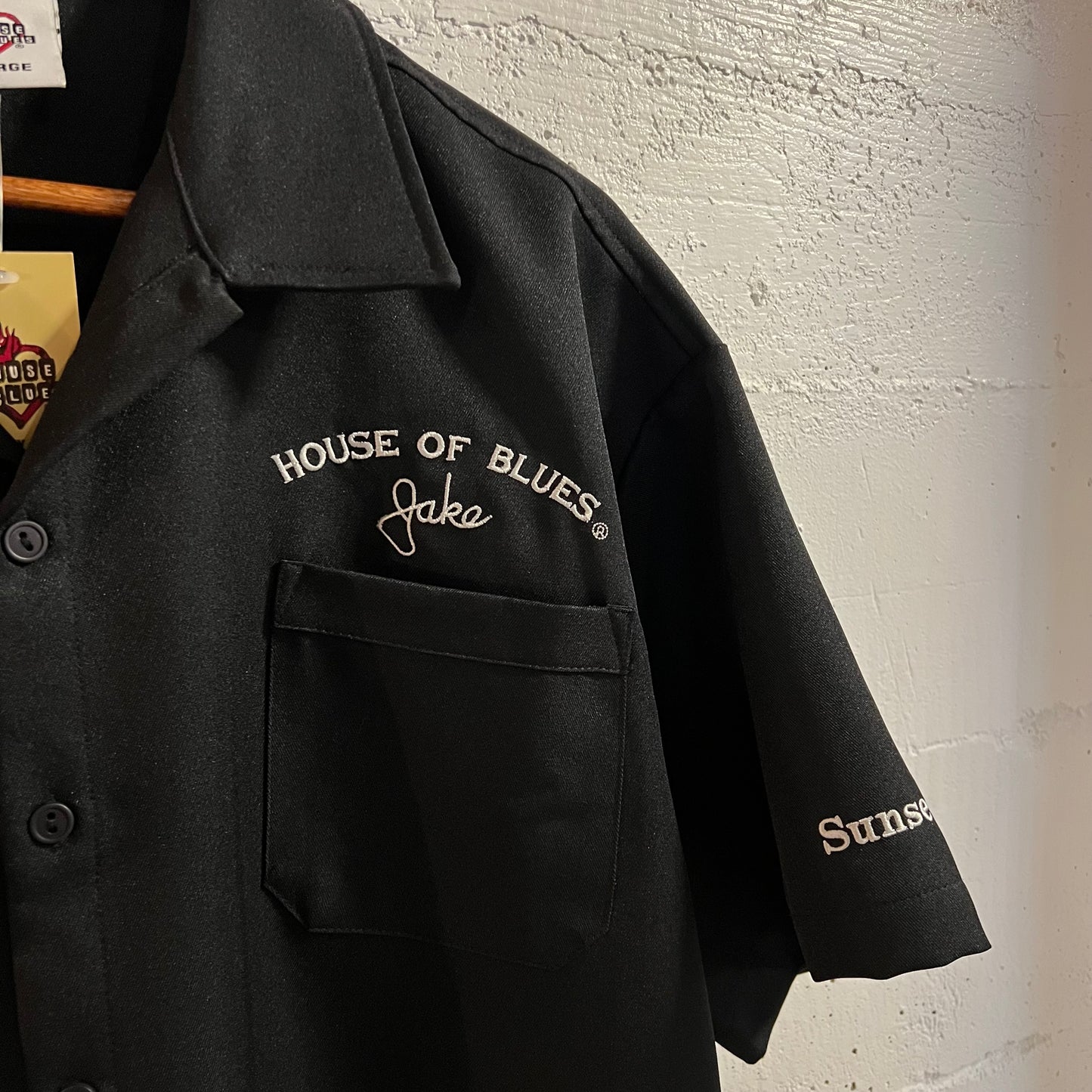 Vintage New Deadstock House of Blues 'The Blues Brothers' Embroidered Bowling Shirt - Size XL - Rayon/Poly Blend