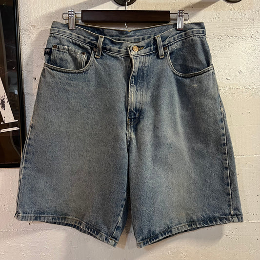 Vintage 90's Pepe Jeans London Distressed Denim Shorts - Size 31 - Made In USA - Light Stonewash Blue