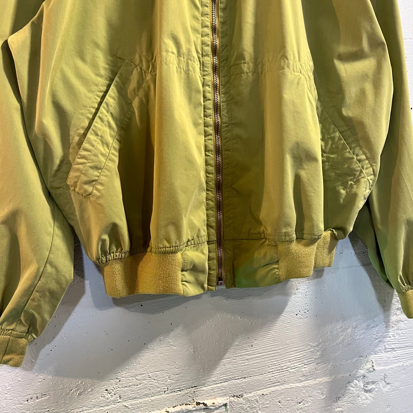 Vintage 1990's Hugo Boss Satinized Lightweight Bomber Jacket - Size Large - Chartreuse  Green