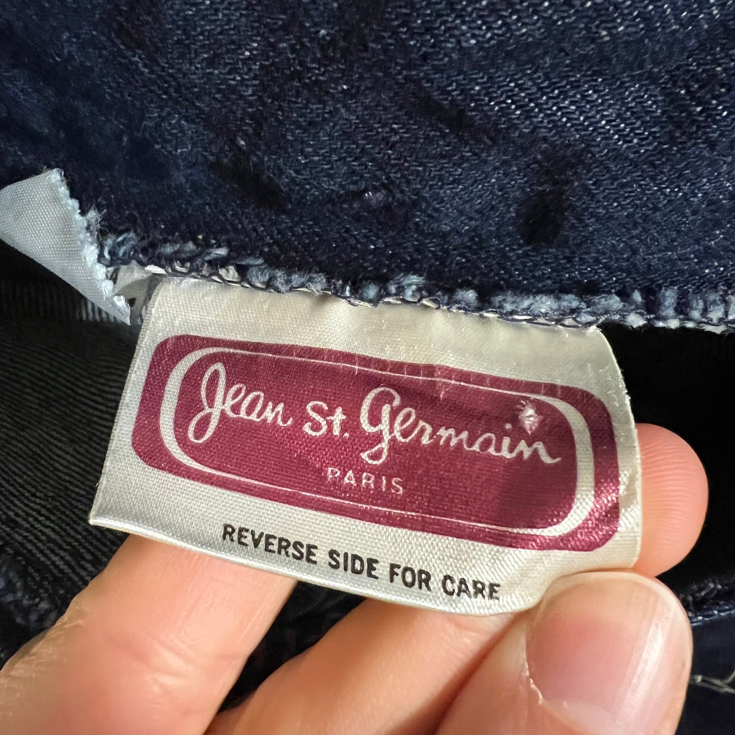 Vintage 70’s Jean St. Germain Paris High Waisted Raw Denim Jeans - Size Women’s 10/11 - Fabric Made In USA - Raw Denim
