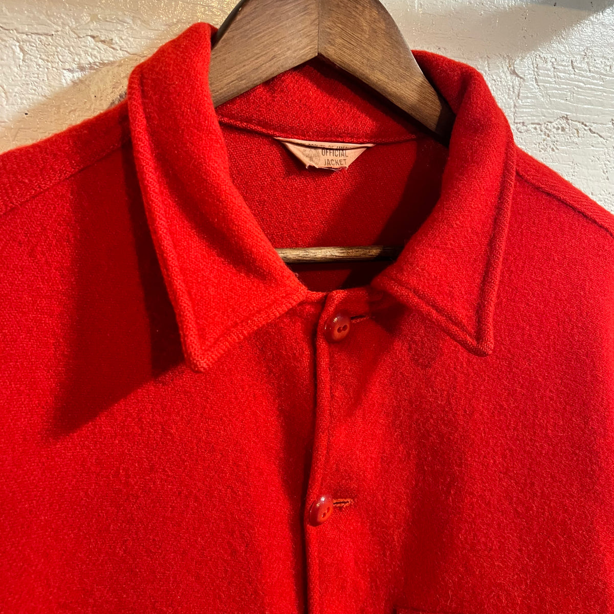 True Vintage 1950's Boy Scouts Of America Official Wool Jacket (Shirt-Jac) - Size 46 (XL) - 100% Wool - Made In USA - Red