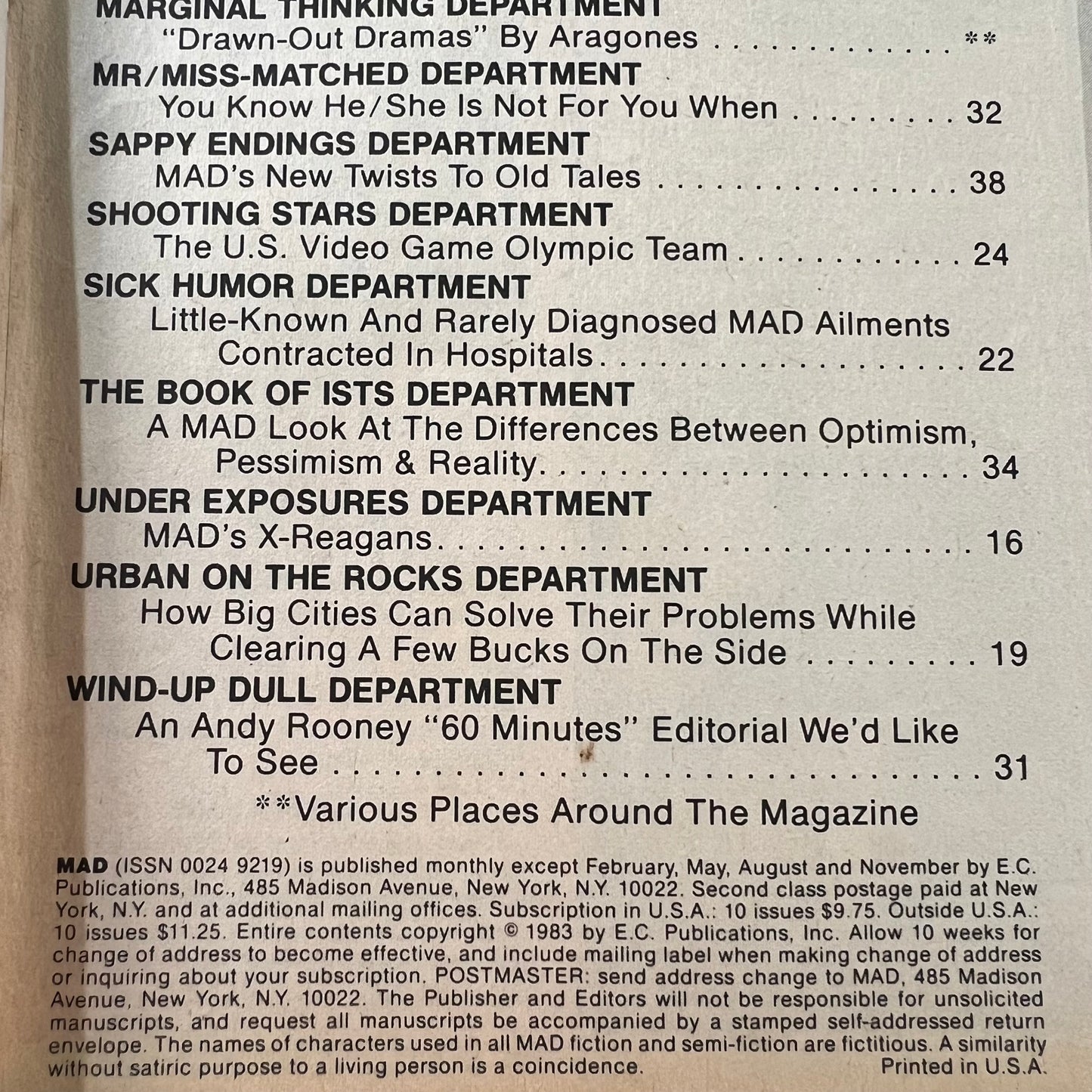 Vintage 1983 MAD Magazine 'No. 238 - Salutes Charles Darwin's Birthday'