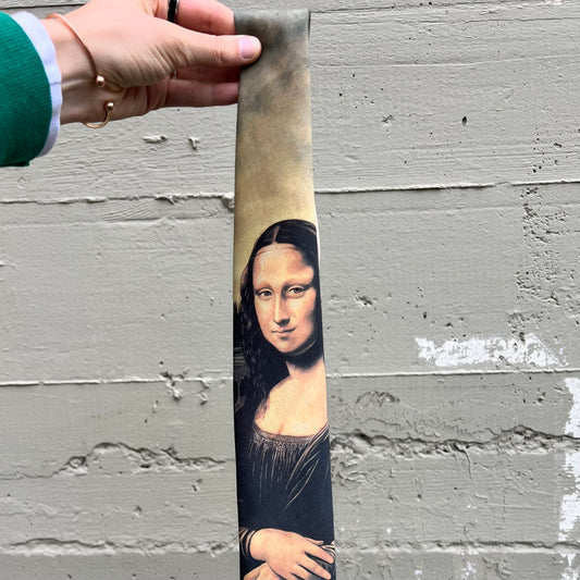 Vintage 90's Mona Lisa Printed Necktie By Ralph Marlin - O/S - Made In USA - Multicolor