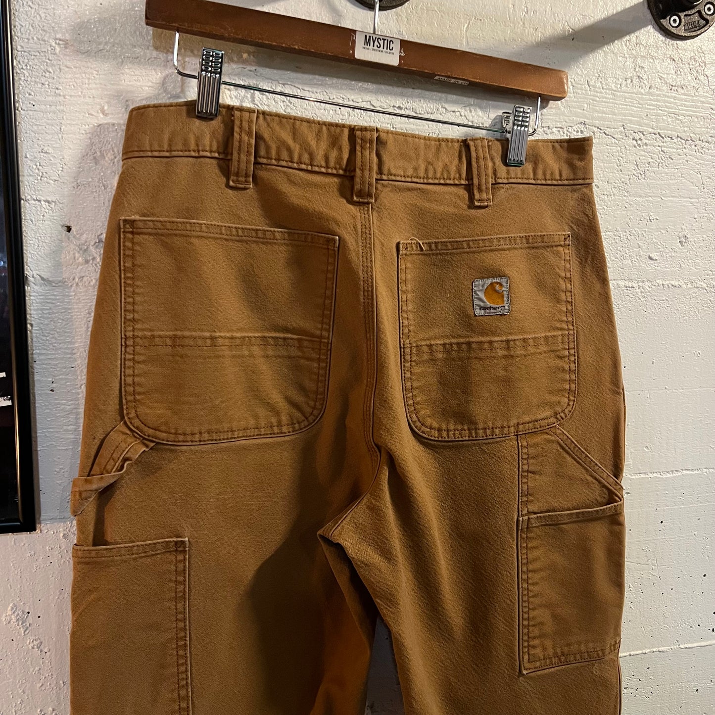 Carhartt Double Knee Duck Relaxed Fit Pants - Size 32" x 34" - Cropped - Brown