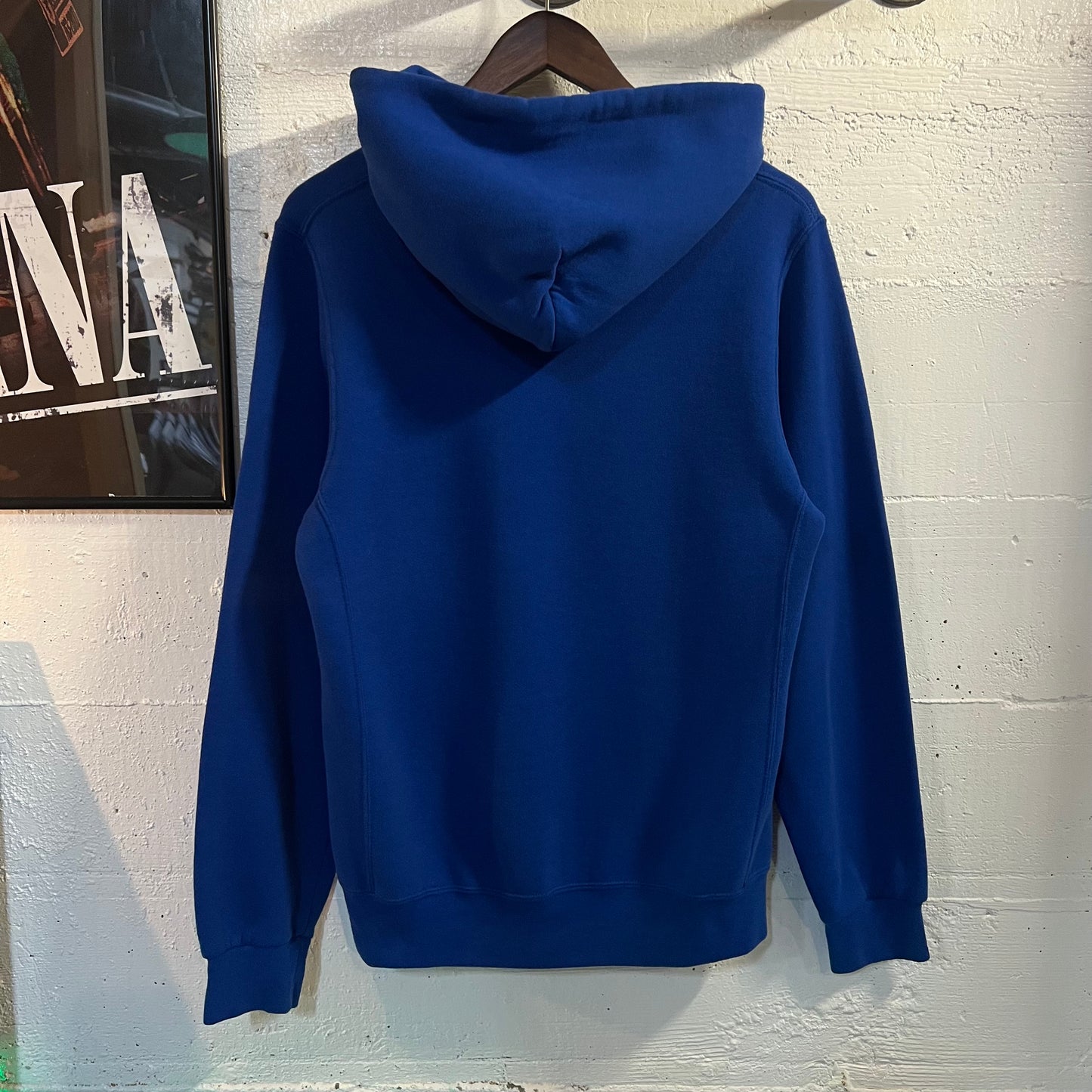 Vintage Russell Athletic Heavyweight Blank Hoodie Sweatshirt - Size Small - Royal Blue