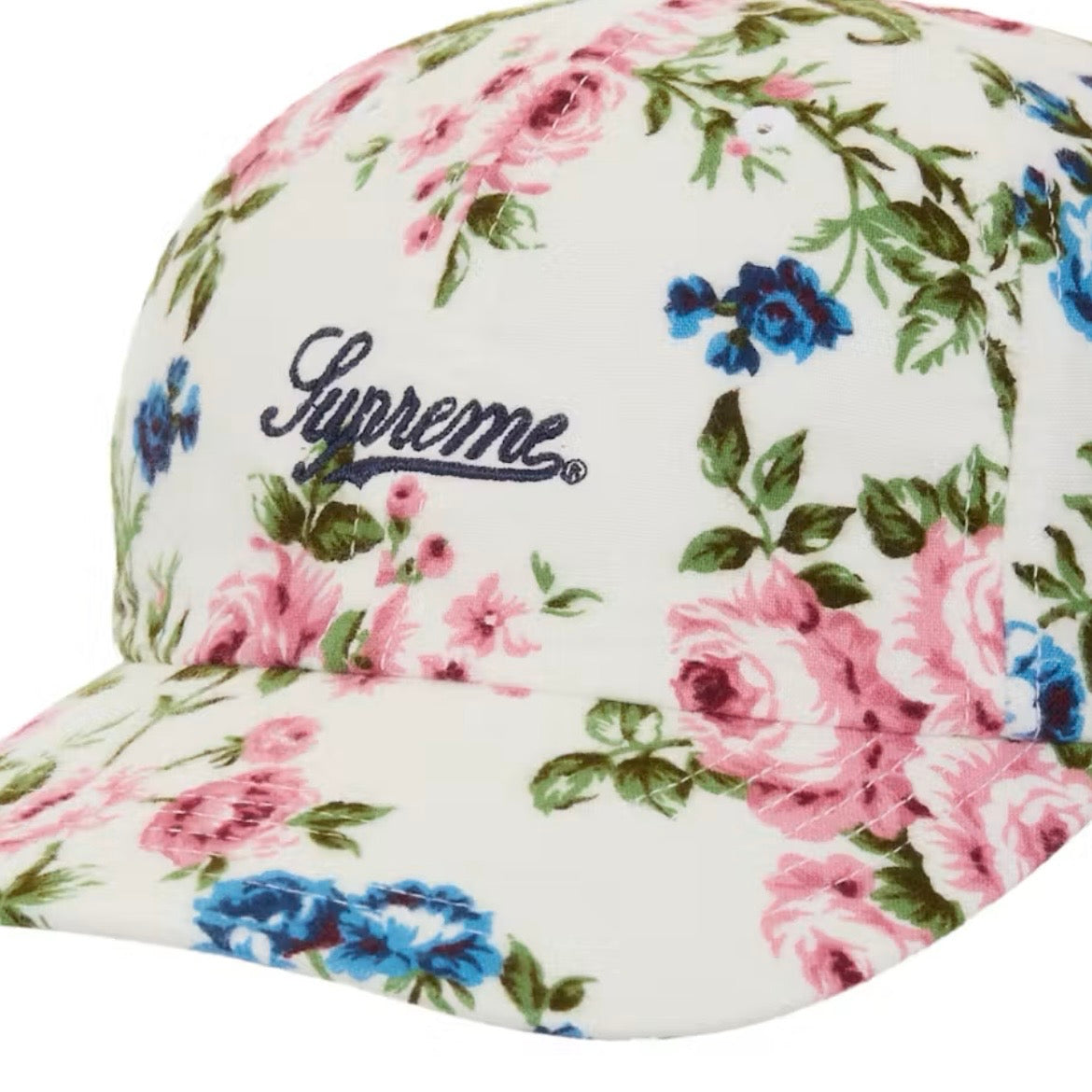 *New* Supreme Floral Flannel 6-Panel Hat - O/S - SS26 - White - Made In USA