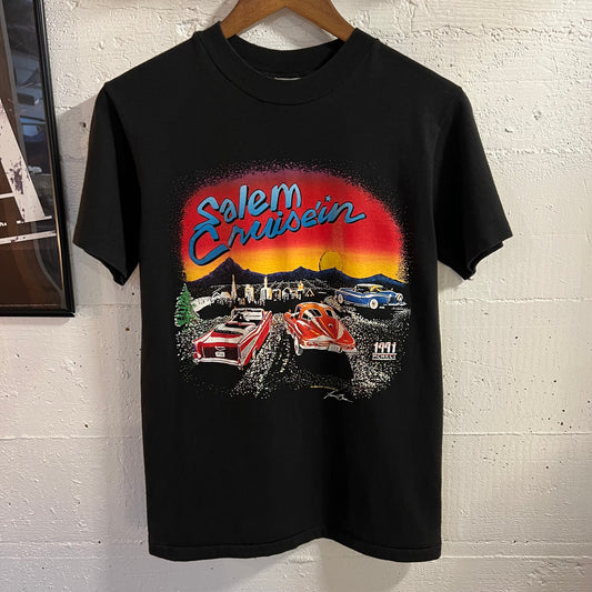 Vintage 1991 Salem Cruise’in Car Single Stitch Baby T-Shirt - Size Small - Made In USA - Black/Multi