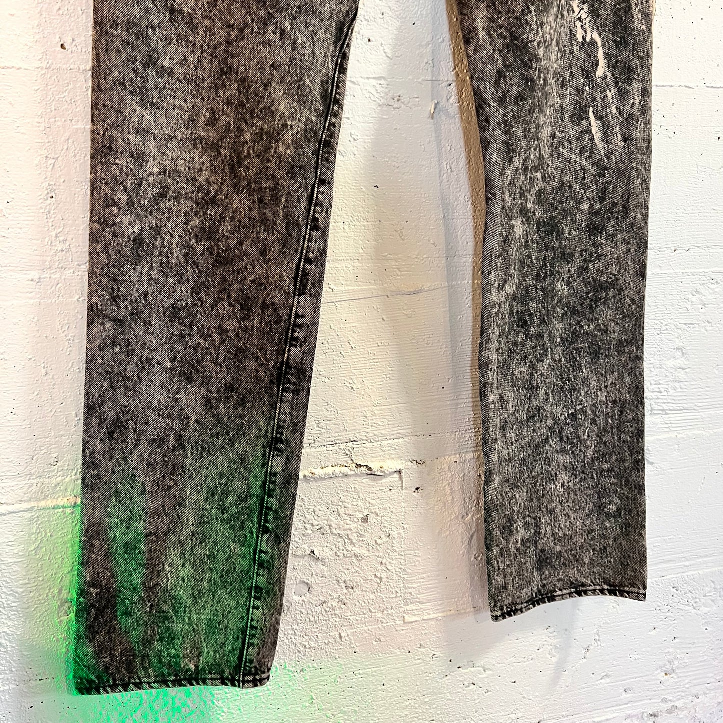 Reworked Levi's 501 Acid Wash Denim Jeans - Size 30 x 34 - Black