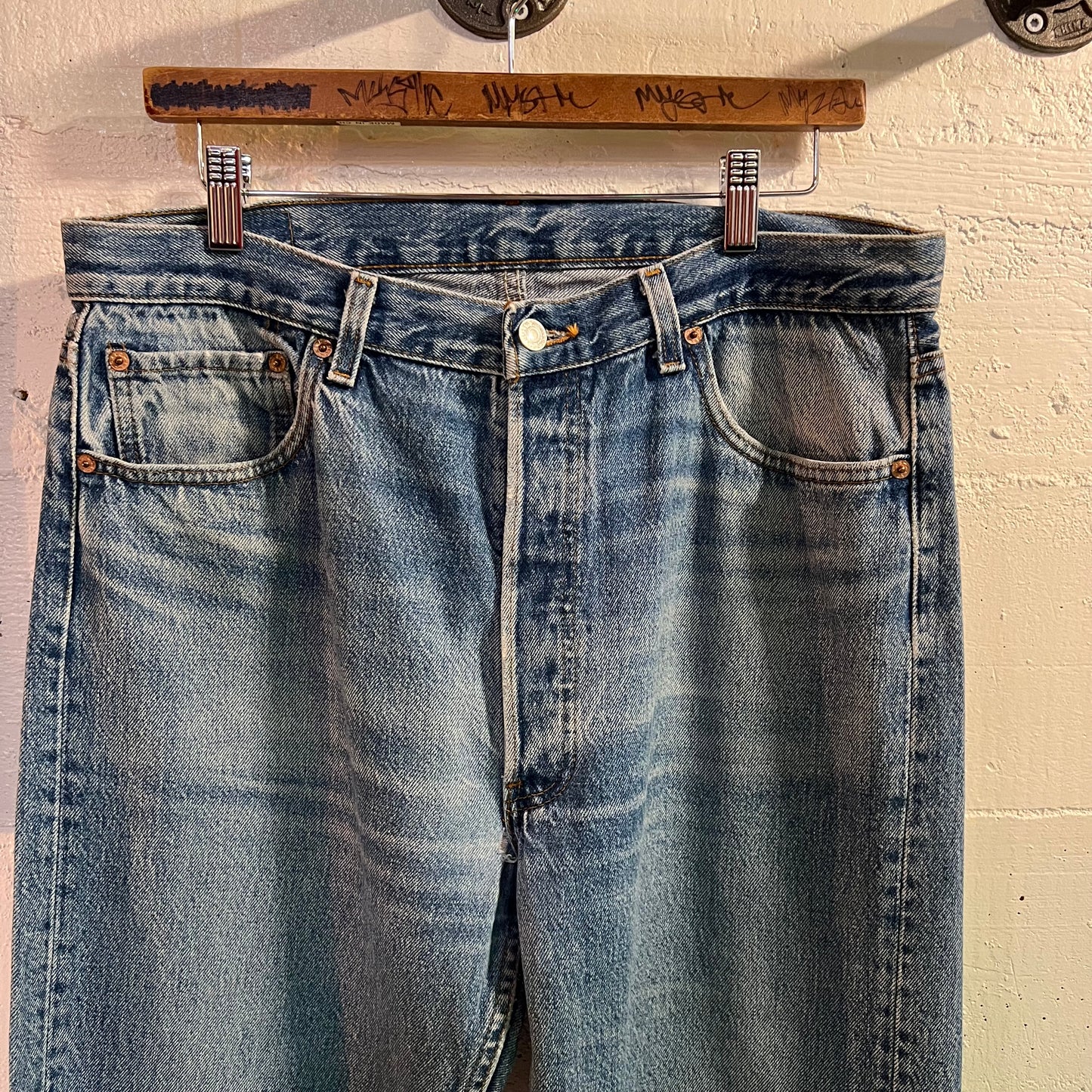 Vintage 1980's Levi's 501xx Button Fly Denim Jean - Size 34" x 33" - Made In USA - 100% Cotton