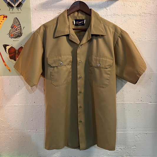 Vintage Conqueror Long Beach Uniform Co. Khaki Work Shirt - Size XL - Made In USA