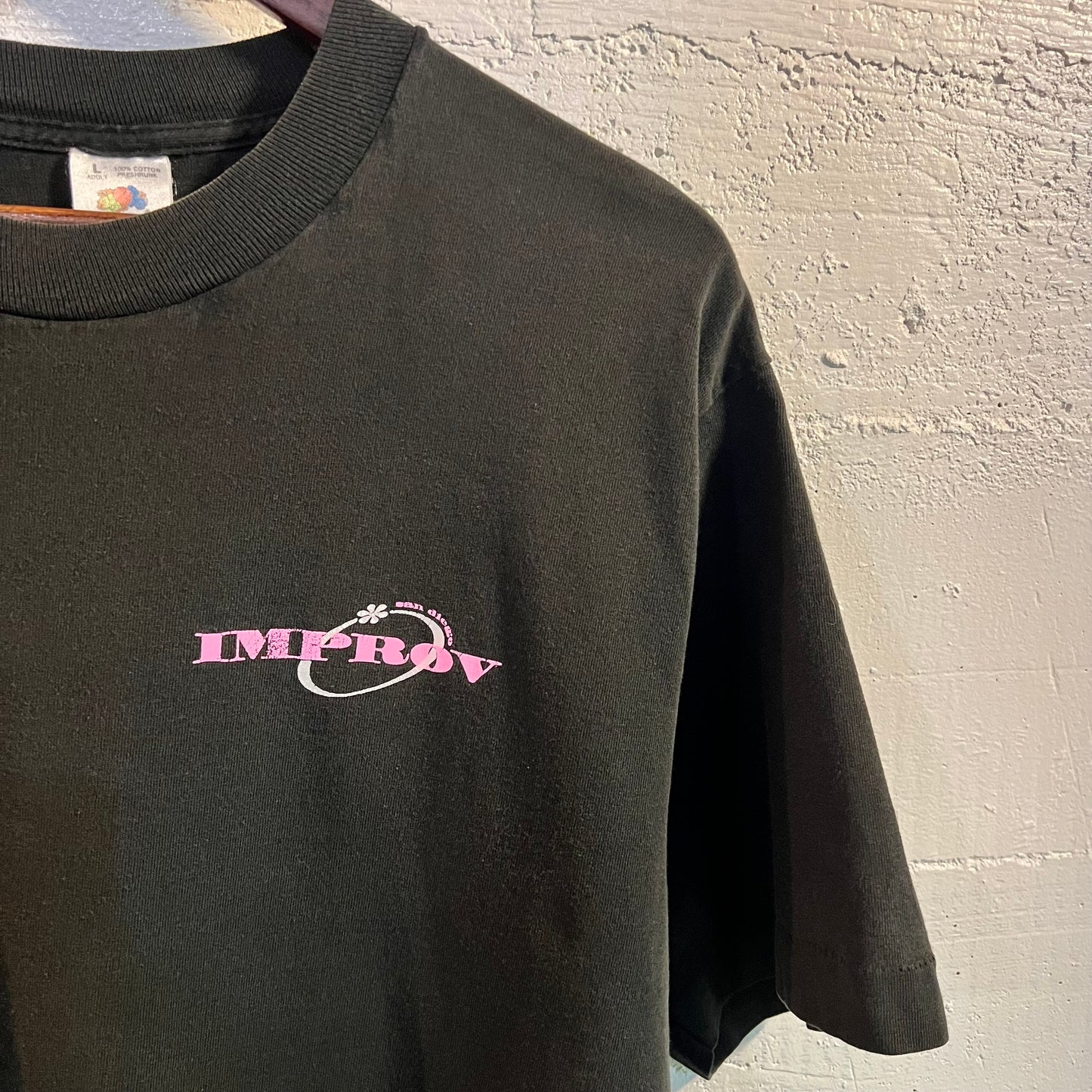 Vintage San Diego Improv Single Stitch T-Shirt - Size Large - Made In USA - Black/Pink/White