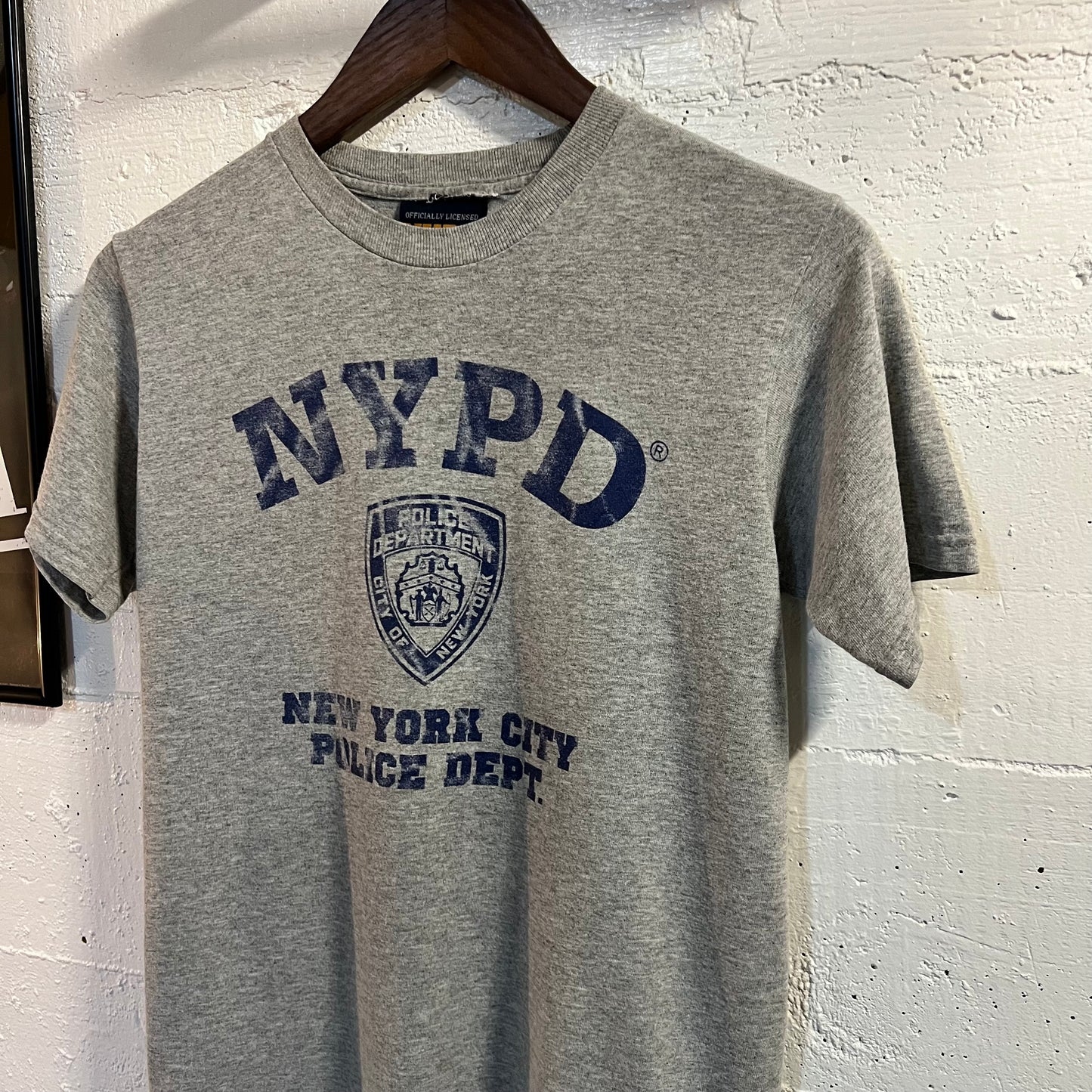 Vintage 2006 NYPD Baby T-Shirt - Size Youth Medium (10/12) - Heather Grey/Blue