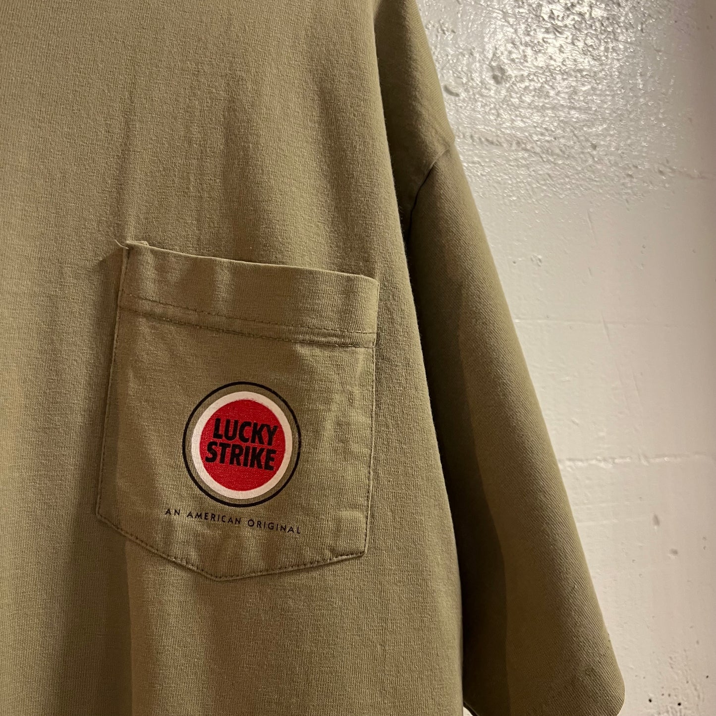 Vintage Lucky Strike Single Stitch Pocket T-Shirt - Size XL - Made In USA - Sage Green