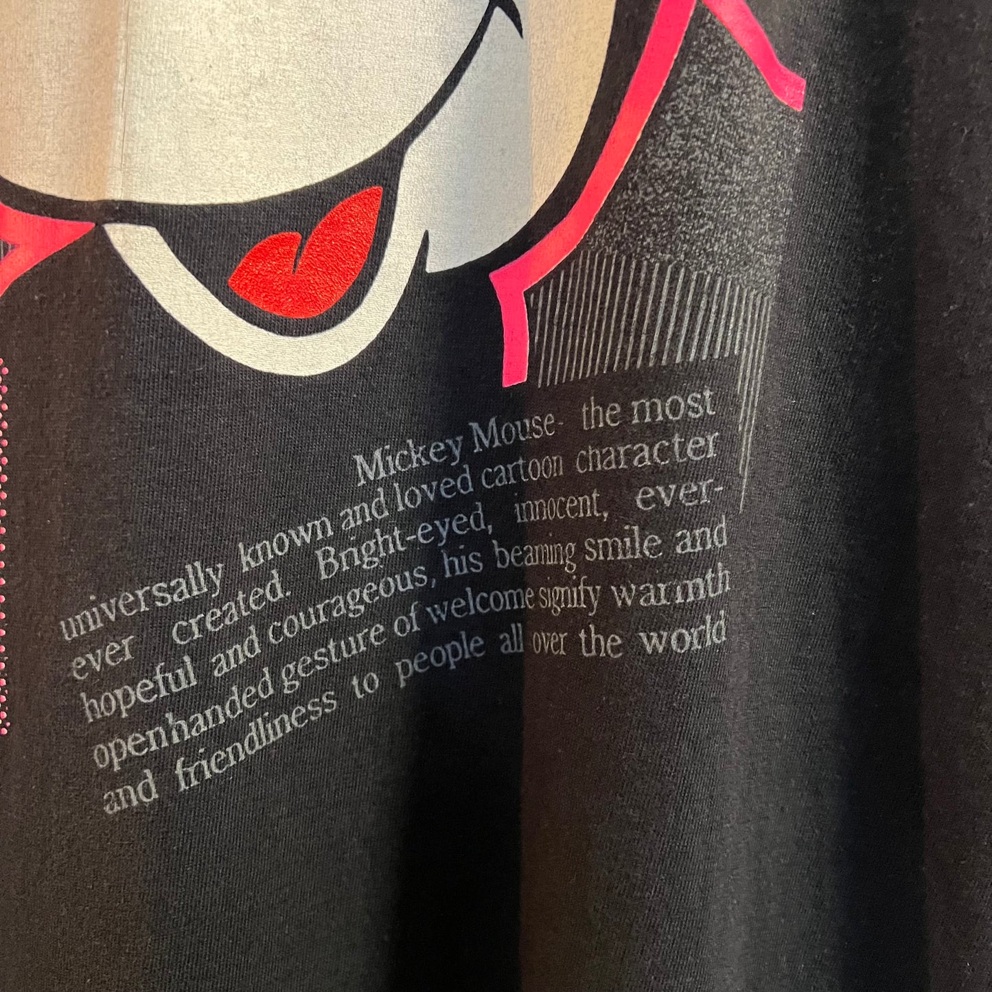 Vintage 1980's Disney Character Fashions Mickey Mouse Neon Big Head Single Stitch T-Shirt - Size Large