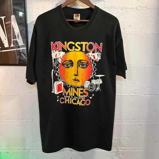 Vintage Chicago Blues Center ‘Kingston Mines’ Sun T-Shirt - Size XL - Black/White/Red/Yellow