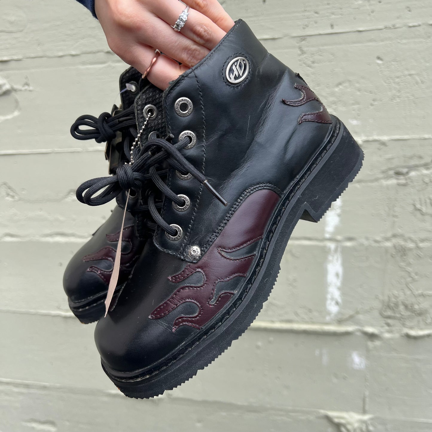 Vintage 90's Harley Davidson Women's Blaze Leather Chukka Boot - Size 6.5W/5M - Genuine Leather - Deadstock