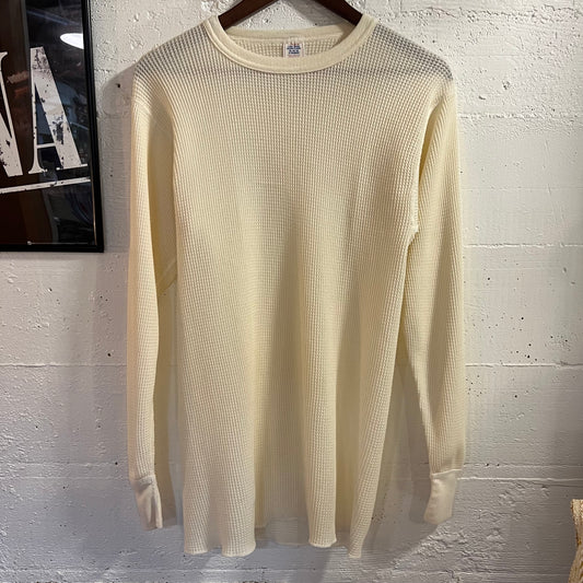 True Vintage 1970's J.E. Morgan Long Sleeve Thermal Long John Shirt - Size XL - Made In USA  - 50% Cotton/50% Polyester