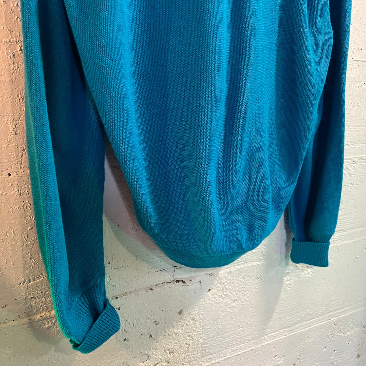 Vintage 60’s/70’s Arnold Palmer ‘Signature Collection’ Knit Cardigan Sweater - Size Medium - Made In USA - Bright Blue