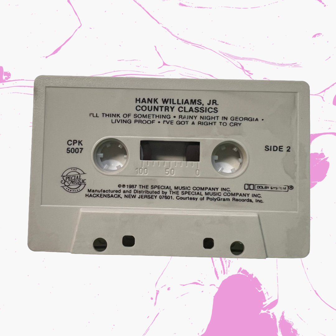 Vintage 1987 Hank Williams Jr. 'Country Classics' Cassette Tape
