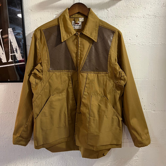 Vintage 1960's Duxbak 'Mains Le Cloth' Cotton Canvas Hunting Jacket - Size Small - Beige/Tan - Made In USA