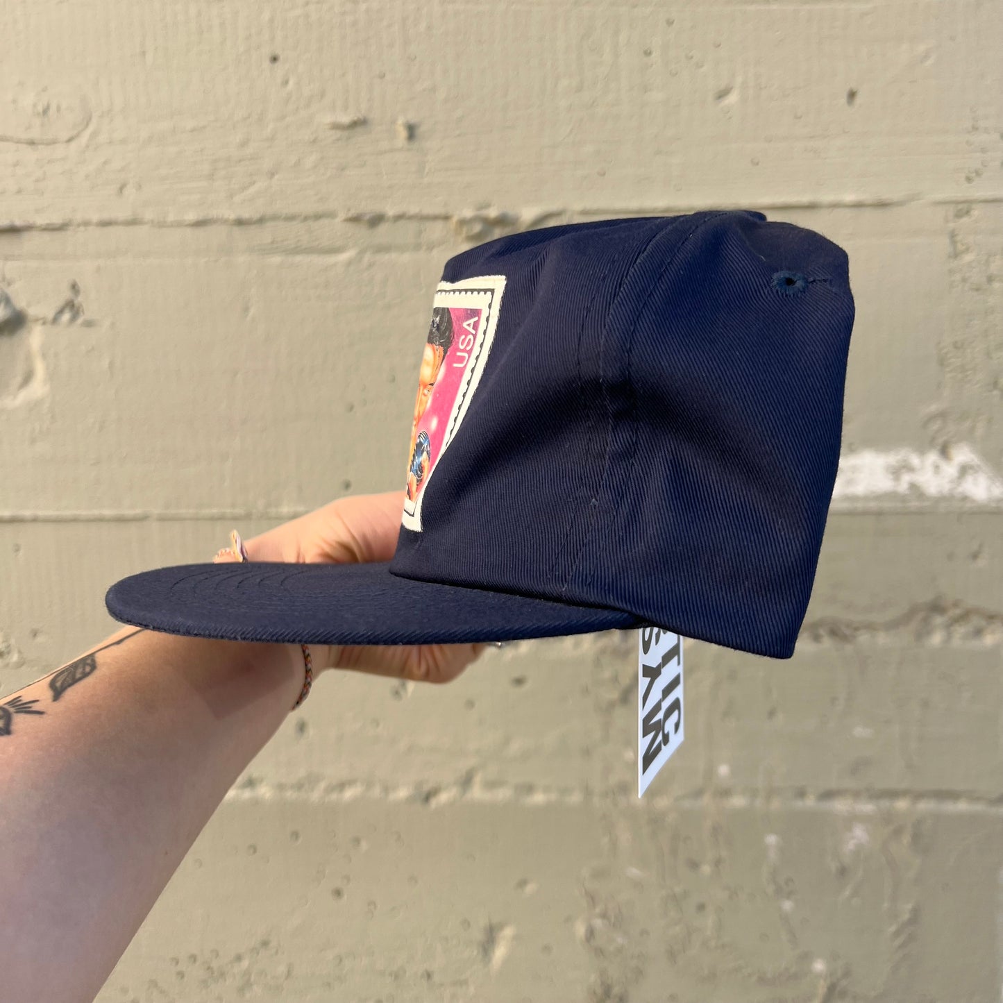 Vintage 90's 1992 Elvis Stamp Snapback Hat - O/S - Navy