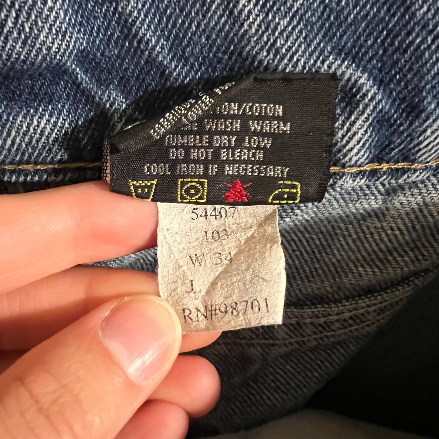 Vintage 90's Prison Blues Faded Straight Leg Denim Jeans - Size 34" - Made In USA - 100% Cotton
