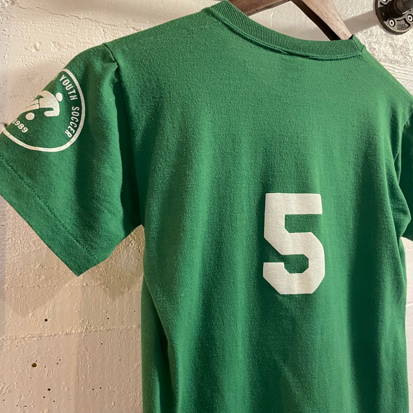 Vintage 1980's Pe Ell Weyerhaeuser Soccer Single Stitch T-Shirt - Size Youth Large - Made In USA - Green