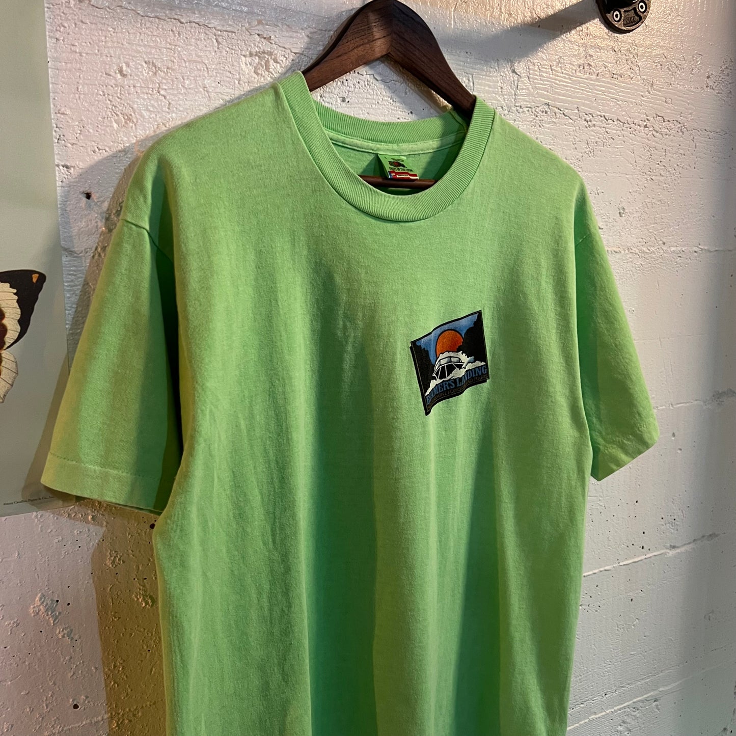 Vintage 90's Hells Canyon Jet Boat T-Shirt - Size Large - Made In USA - Single Stitch - Neon Green