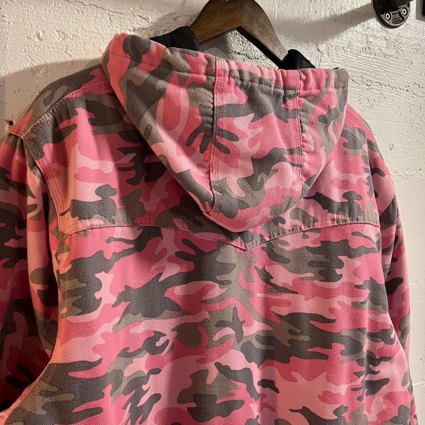 Vintage Y2K Roper Woodland Camo Zip Up Quilt Lined Jacket - Size XL - Pink/Grey
