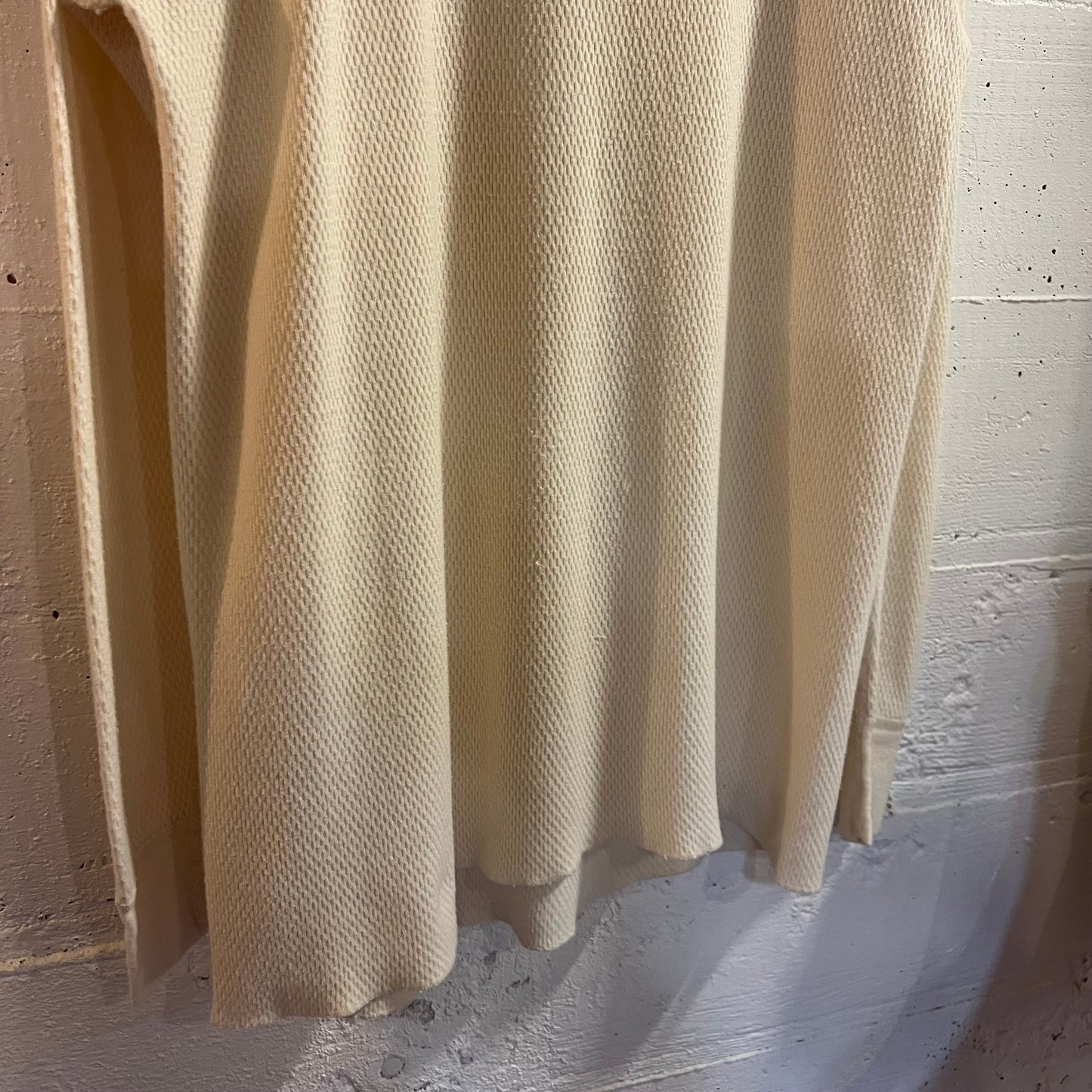 Vintage 1980s St. Johns Bay JCPenney Waffle Knit Long Sleeve  Cotton Thermal Shirt - Size XL - Made In USA - Off-White/Cream