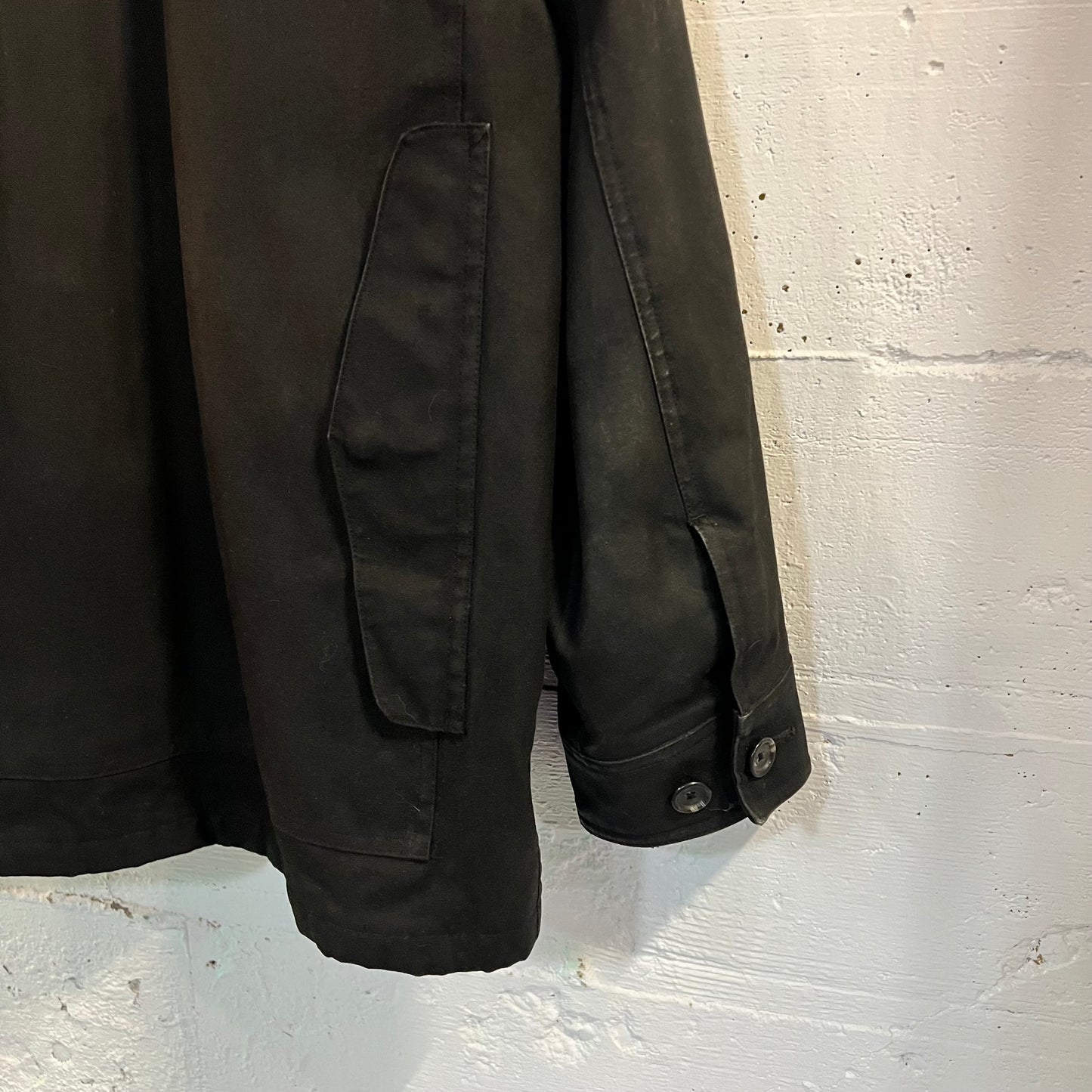 Vintage 90's Polo Ralph Lauren Waxed Canvas & Leather Hunting Jacket - Size Large - Black/Black