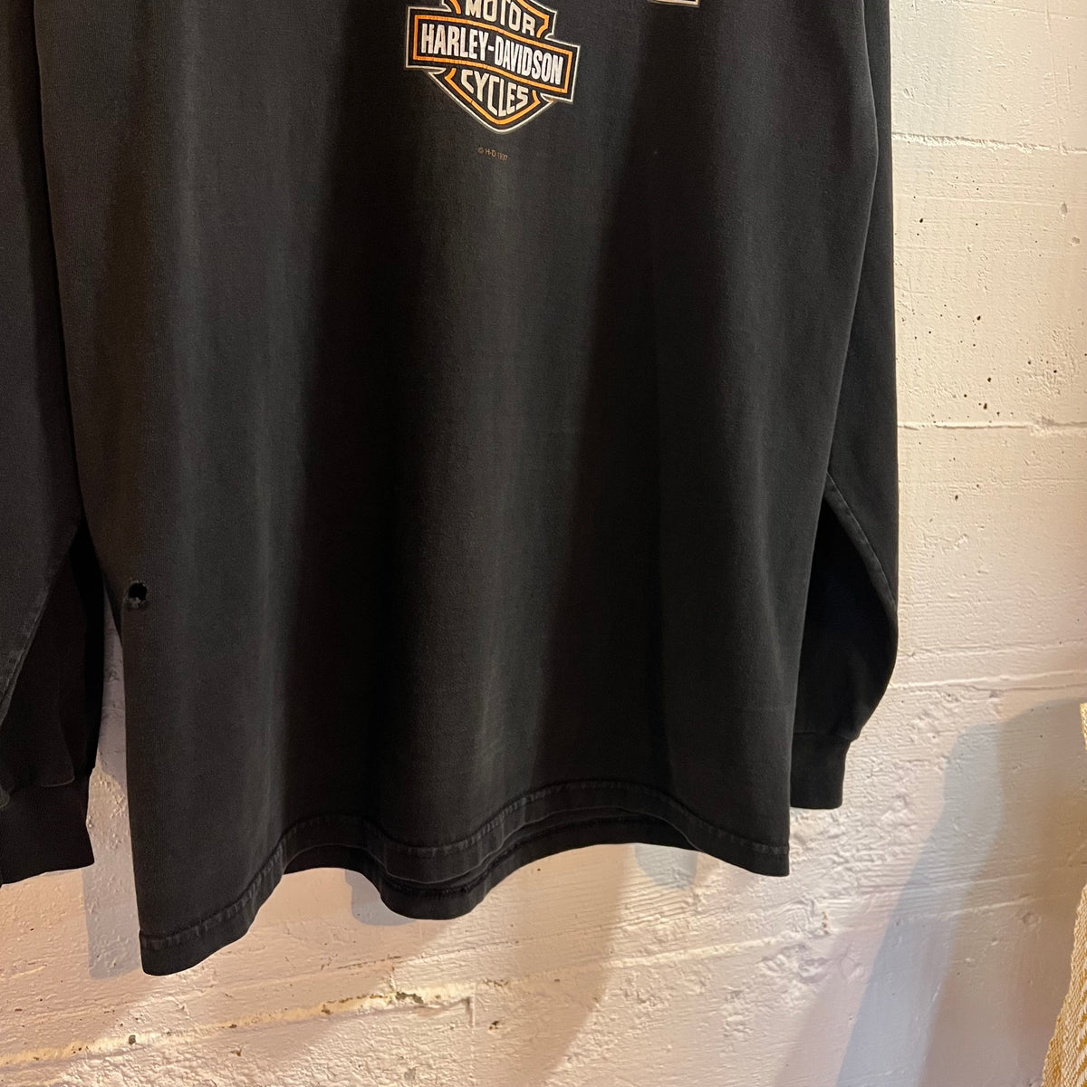Vintage 2003 Harley Davidson Milwaukee, Wisconsin Graphic Long Sleeve T-Shirt - Size Large - Made In USA - Black/Multi